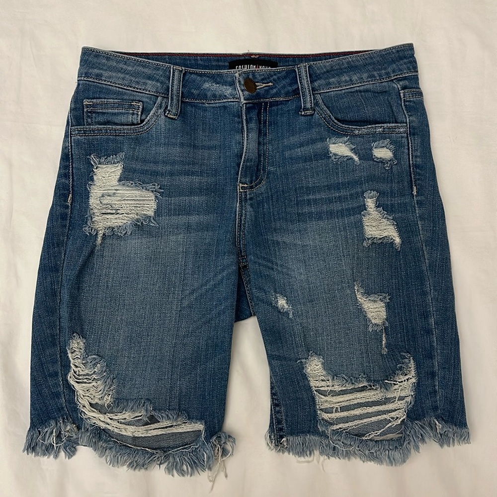 FASHION NOVA DENIM MID RISE BERMUDA SHORTS